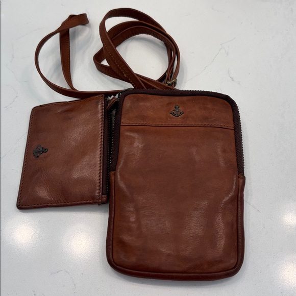 Brown Leather Crossbody Bag with Anchor Motif - Picture 5 of 5